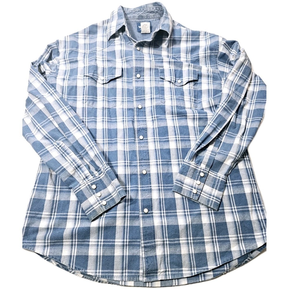 Wrangler Western Shirt Men's Button Up Long Sleeved Size Large - Picture 1 of 10